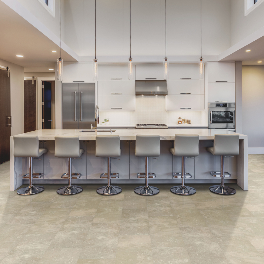 stone flooring in kitchen